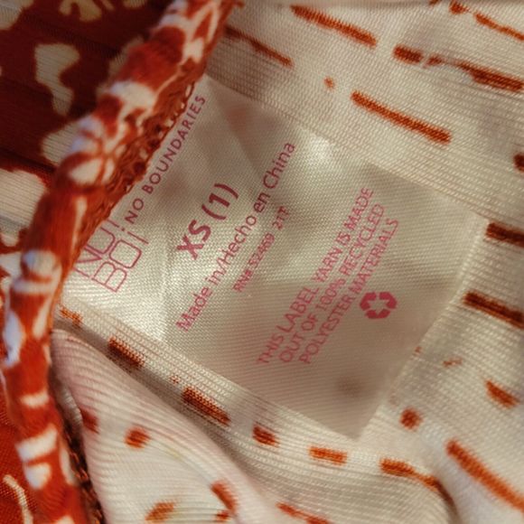 No Boundaries Juniors Rib Button Front Tank Top SIZE XS (1) Red Floral - Picture 3 of 7